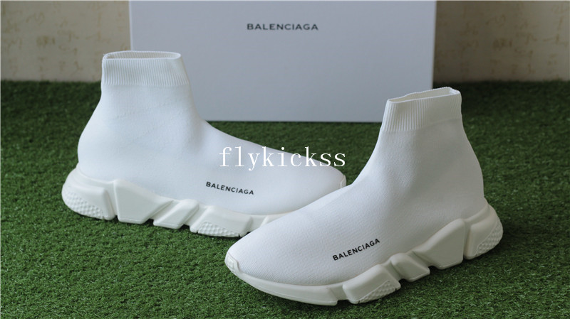 Update Version Balenciaga Speed Trainer Sock Race Runners All White